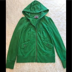 Forever 21 Green Zip Up Hoodie